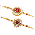 Peora Handcrafted Kundan Rakhi with Beads Charm