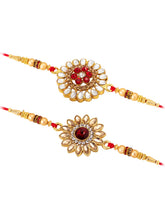 Peora Handcrafted Kundan Rakhi with Beads Charm