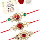Peora Kundan Rakhi Set with Pearl Touch