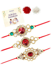 Peora Kundan Rakhi Set with Pearl Touch