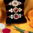 Peora Kundan Rakhi Set with Pearl Touch
