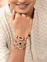 Peora Kundan & Emerald Touch Rakhi Combo Pack