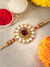 Crystal Kundan Rakhi with Beads Shine