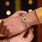 Crystal Kundan Rakhi with Beads Shine
