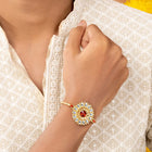 Crystal Kundan Rakhi with Beads Shine