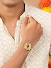 Crystal Kundan Rakhi with Beads Shine