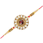 Crystal Kundan Rakhi with Beads Shine