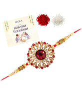 Royal Kundan Rakhi with Decorative Beads
