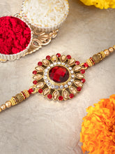 Royal Kundan Rakhi with Decorative Beads