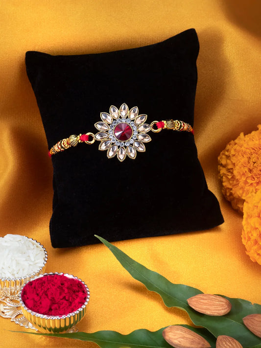 Kundan Crystal Shine Rakhi for Bhai