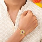 Kundan Crystal Shine Rakhi for Bhai