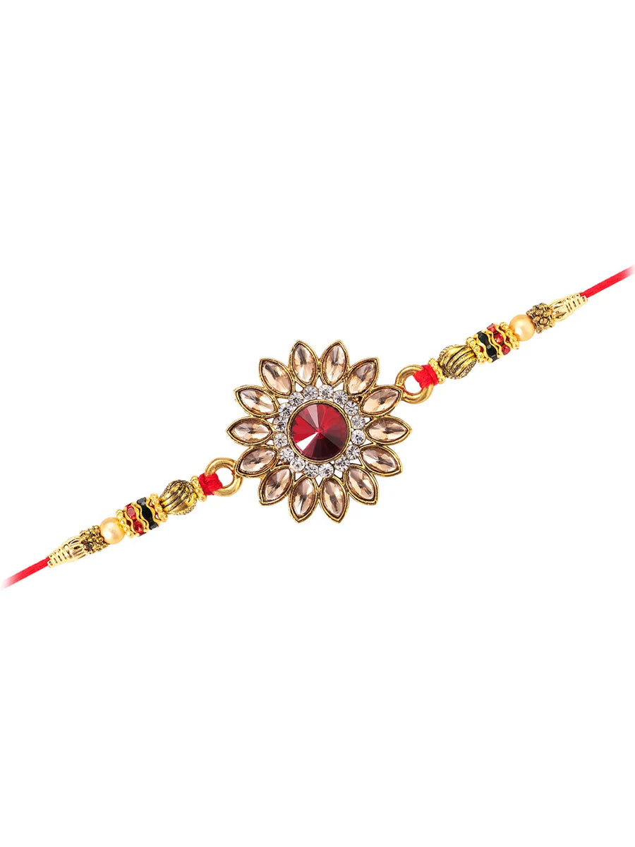 Kundan Crystal Shine Rakhi for Bhai