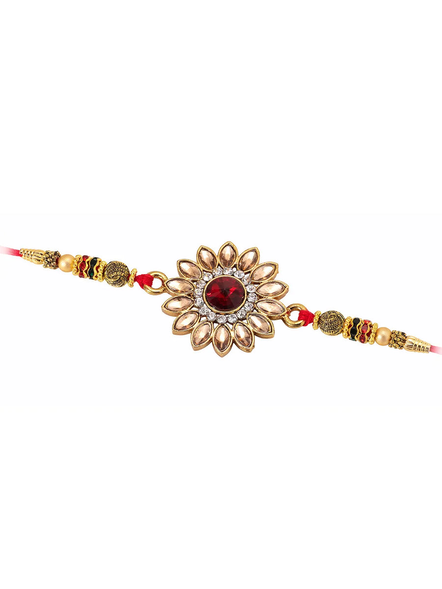 Kundan Crystal Shine Rakhi for Bhai