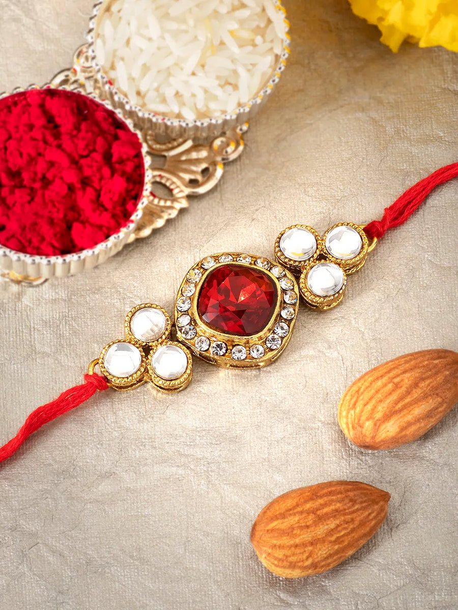 Crafted Shine Kundan Crystal Rakhi