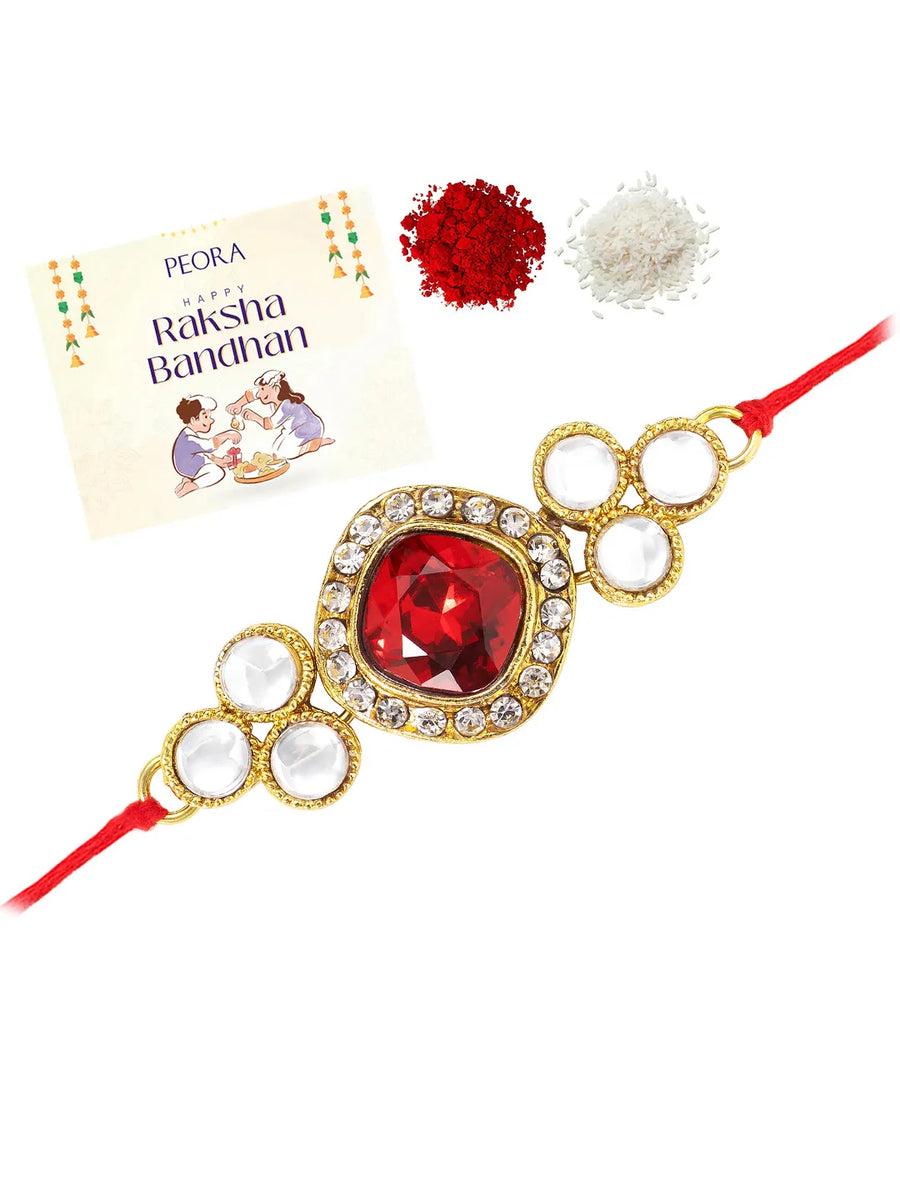 Crafted Shine Kundan Crystal Rakhi