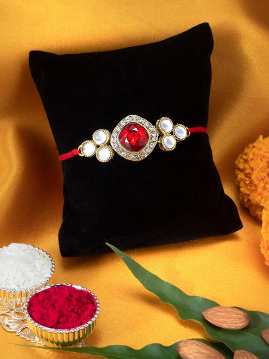 Crafted Shine Kundan Crystal Rakhi