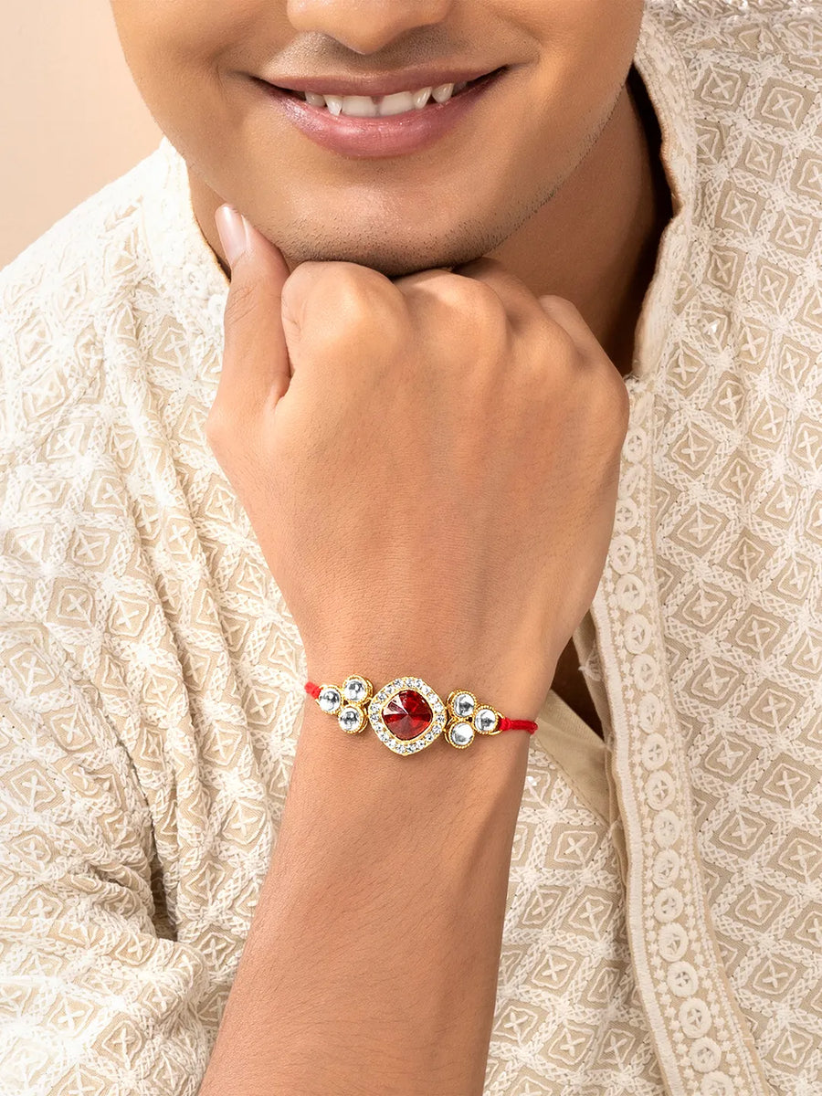 Crafted Shine Kundan Crystal Rakhi