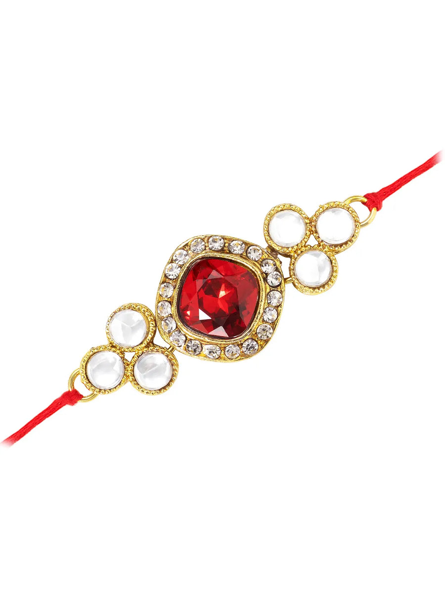 Crafted Shine Kundan Crystal Rakhi