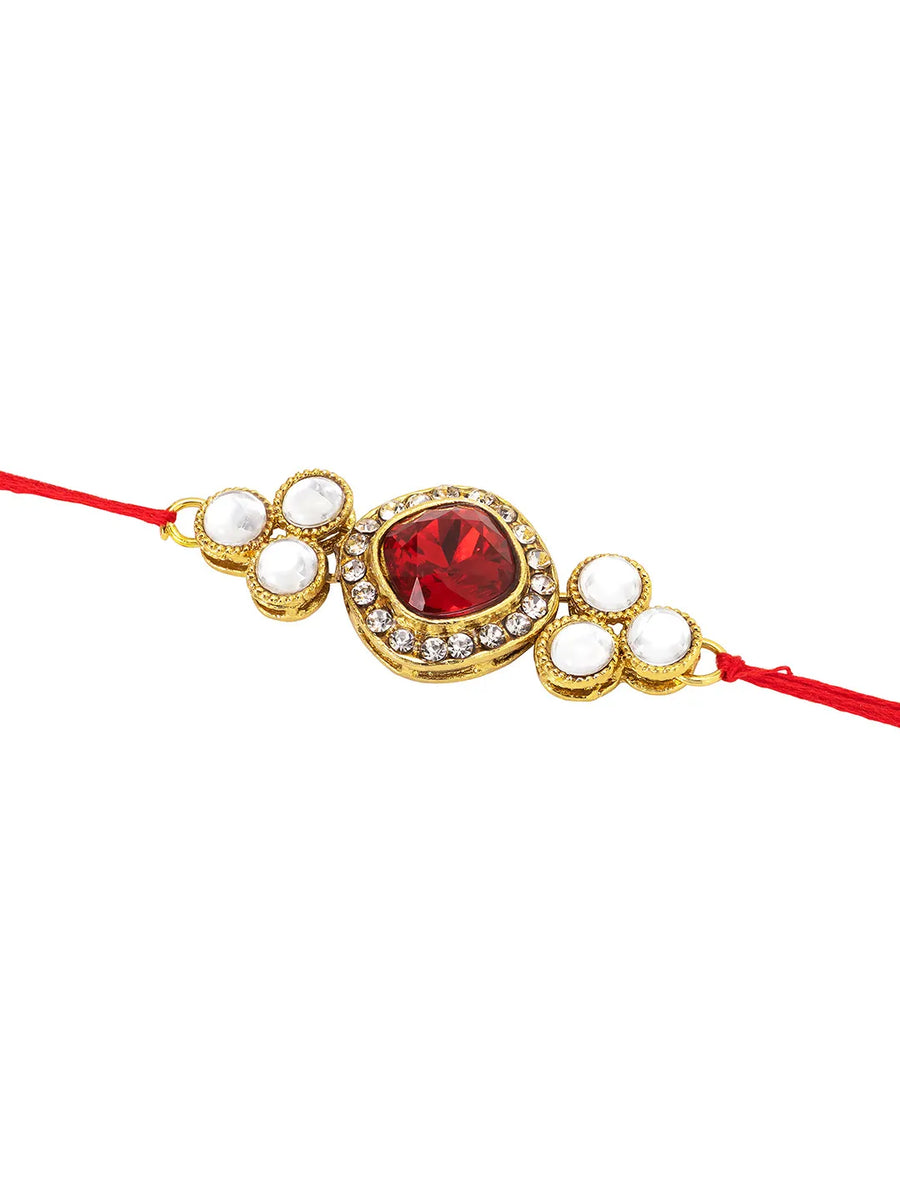 Crafted Shine Kundan Crystal Rakhi