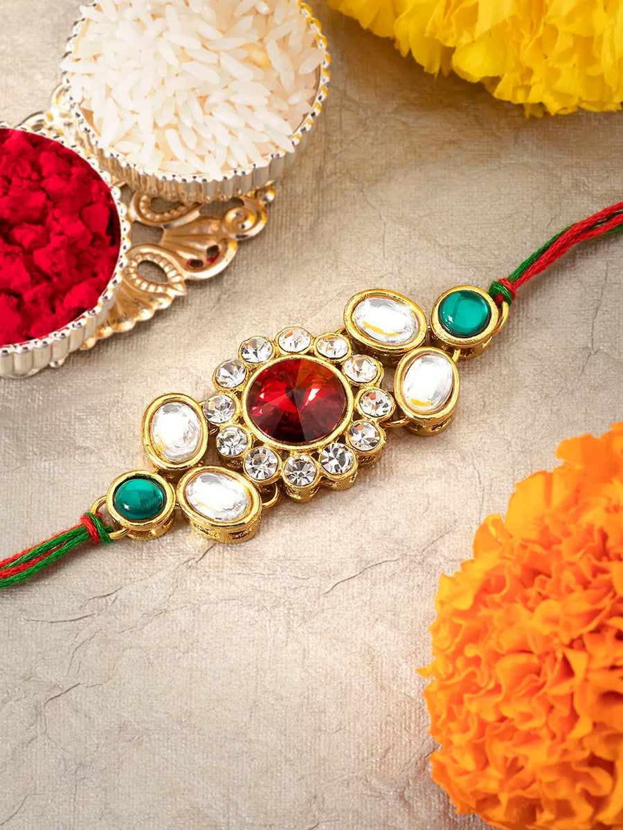 Peora Shining Kundan Thread for Rakhi Day