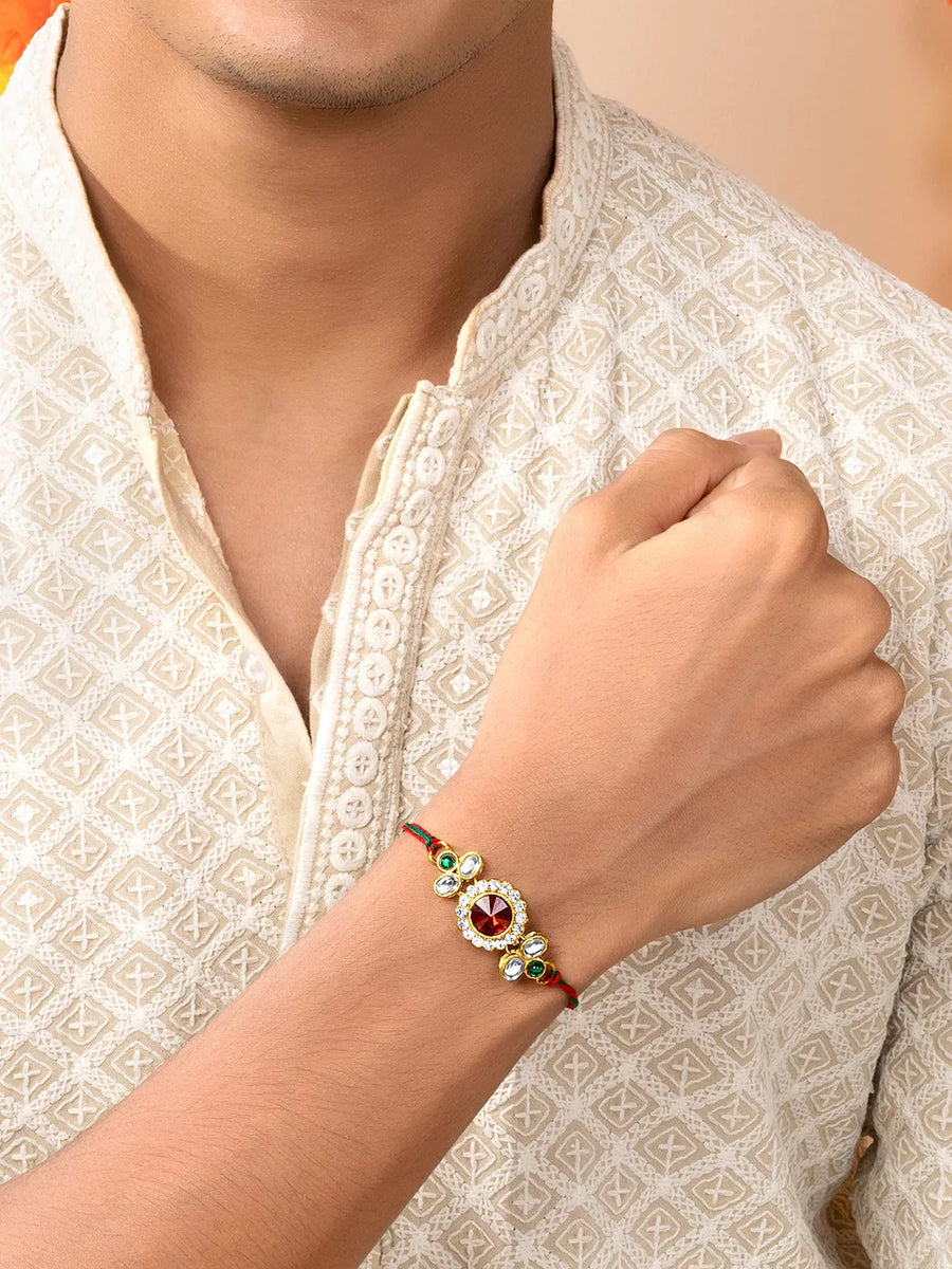 Peora Shining Kundan Thread for Rakhi Day