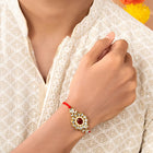 Peora Rakhi for Brother with Kundan Charm