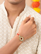 Peora Rakhi for Brother with Kundan Charm