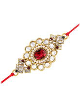 Peora Rakhi for Brother with Kundan Charm