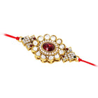 Peora Rakhi for Brother with Kundan Charm