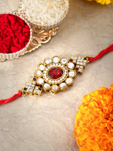 Peora Rakhi for Brother with Kundan Charm