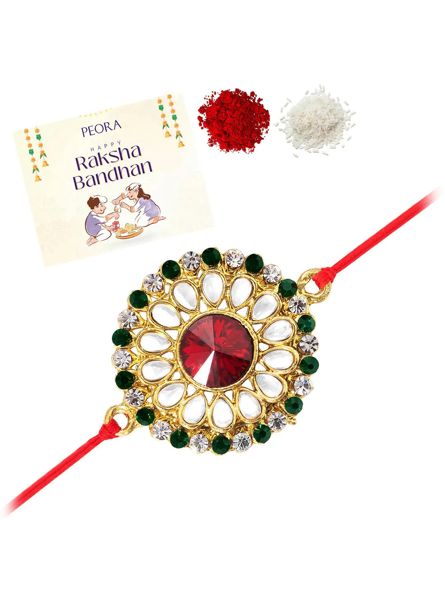 Graceful Kundan Rakhi for Rakshabandhan