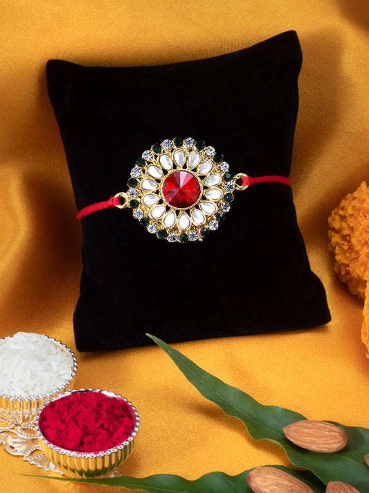 Graceful Kundan Rakhi for Rakshabandhan
