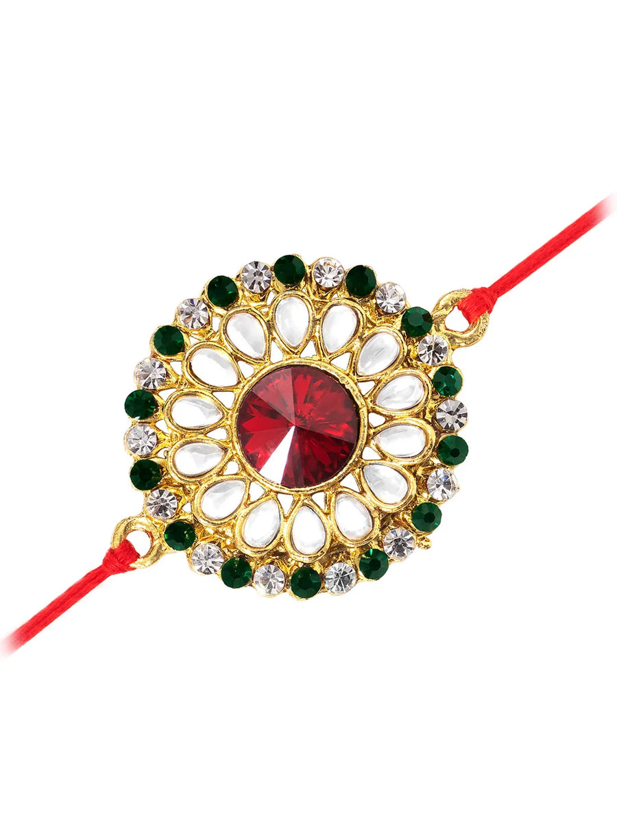 Graceful Kundan Rakhi for Rakshabandhan