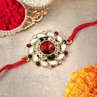 Blooming Floral Rakhi with Kundan Shine