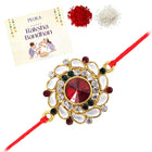 Blooming Floral Rakhi with Kundan Shine