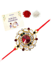 Blooming Floral Rakhi with Kundan Shine