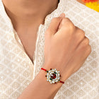 Blooming Floral Rakhi with Kundan Shine