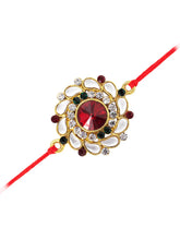 Blooming Floral Rakhi with Kundan Shine