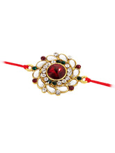 Blooming Floral Rakhi with Kundan Shine