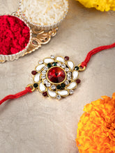 Blooming Floral Rakhi with Kundan Shine