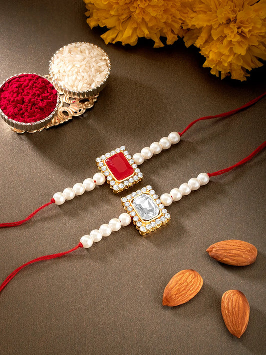 Peora Pearl & Crystal Glow Rakhi Thread
