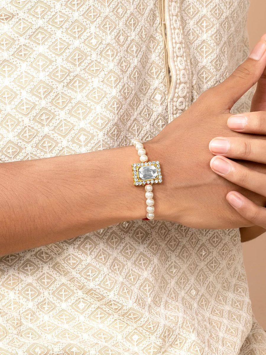 Peora Pearl & Crystal Glow Rakhi Thread