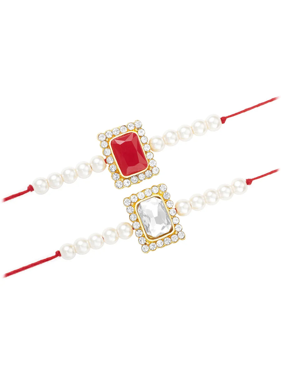Peora Pearl & Crystal Glow Rakhi Thread