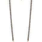 Stunning Radiant CZ Mangalsutra Set. Rose gold CZ mangalsutra set with black beads and matching earrings, in teardrop shape.