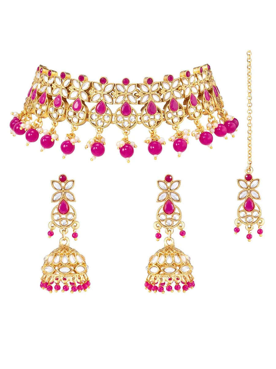 Captivating Magenta Necklace Set
