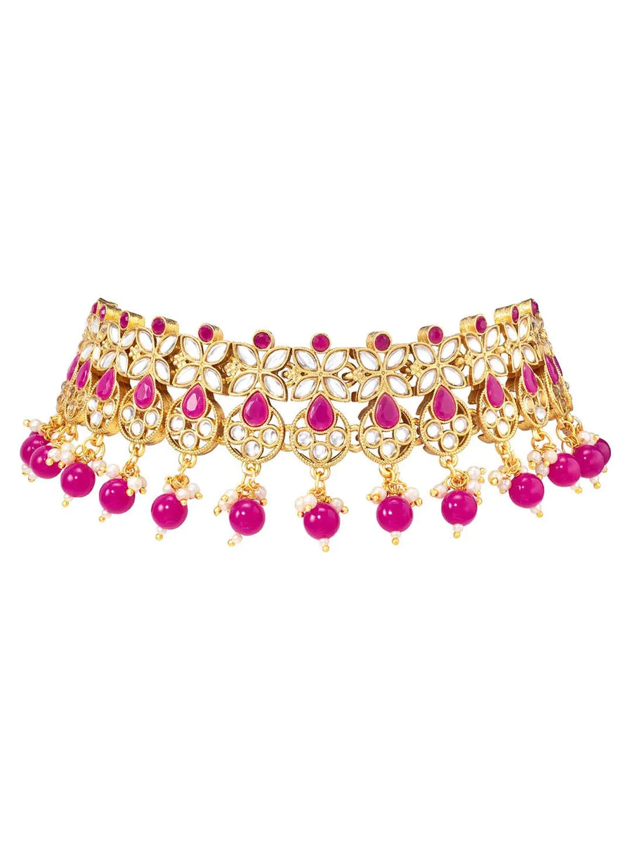 Captivating Magenta Necklace Set