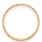 Marquise CZ Textured Bangle Set in Gold - Rani Pink featuring Faux Ruby  bangle set 

