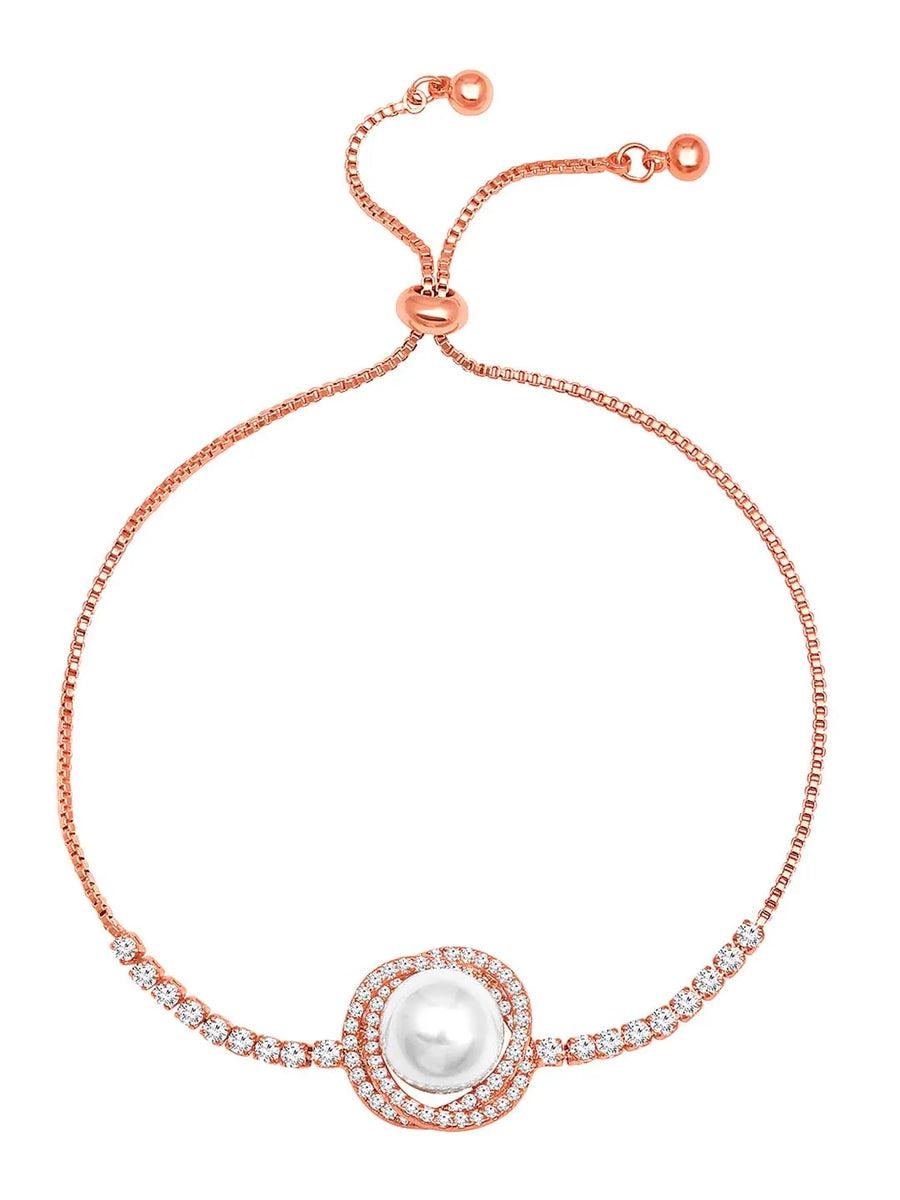 Pearls Adjustable CZ Bracelet by Peora – Elegant Fashion Jewellery


