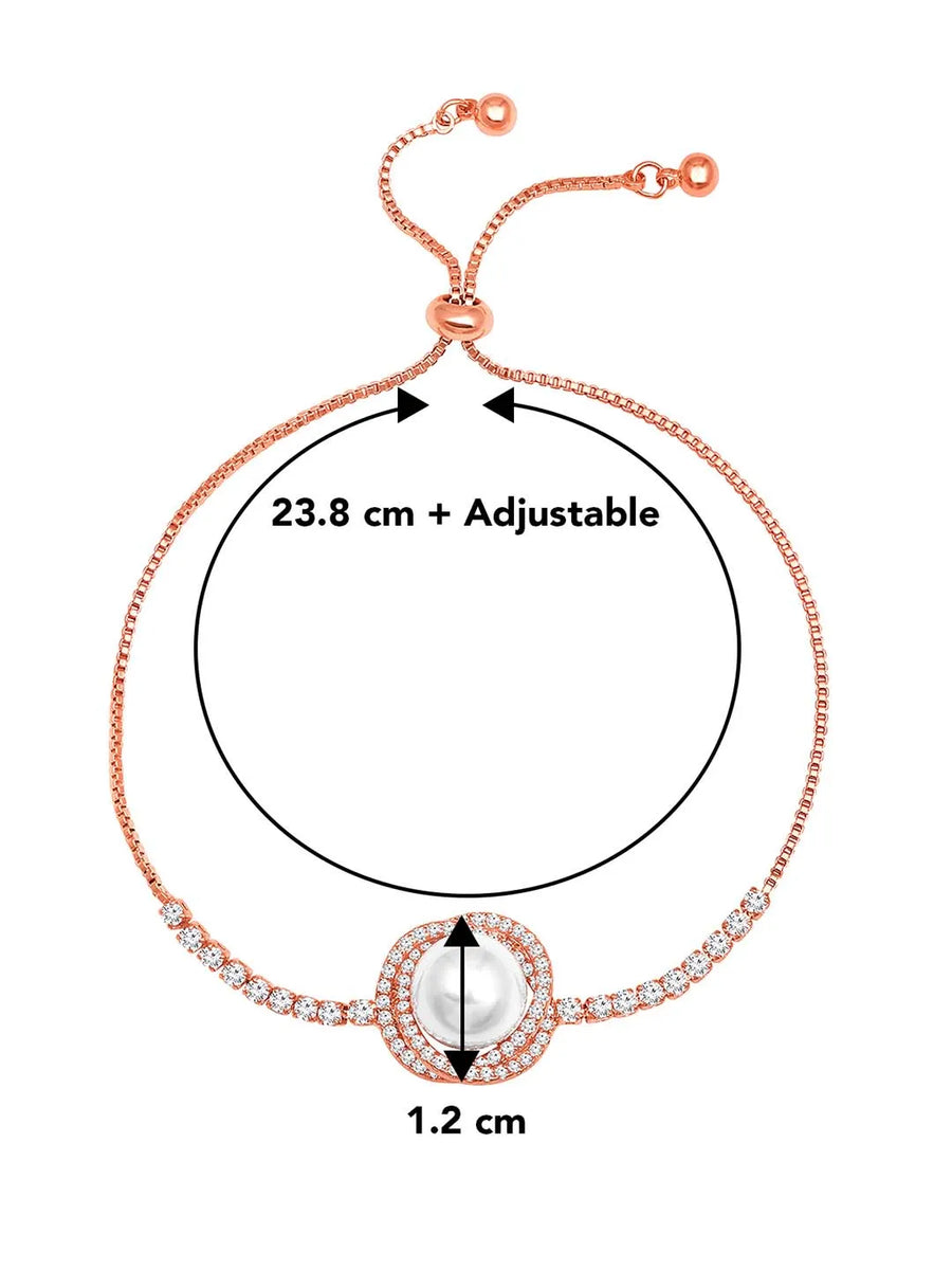 Pearls Adjustable CZ Bracelet by Peora – Elegant Fashion Jewellery

