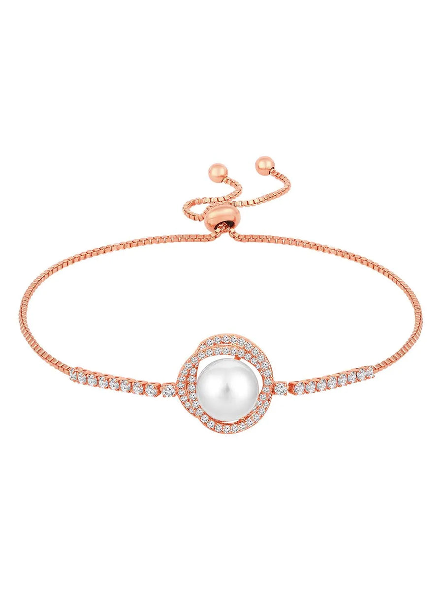 Pearls Adjustable CZ Bracelet by Peora – Elegant Fashion Jewellery

